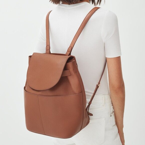 Cuyana Leather Backpack 2.0 in Caramel - Picture 1 of 9